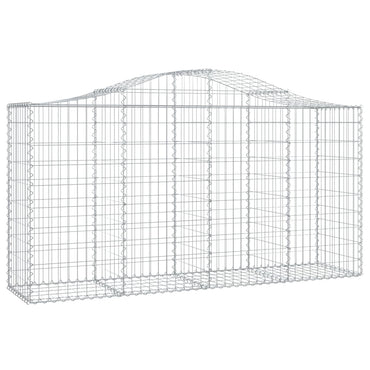 vidaXL Gabione mit Hochbogen 200x50x100/120 cm Verzinktes Eisen