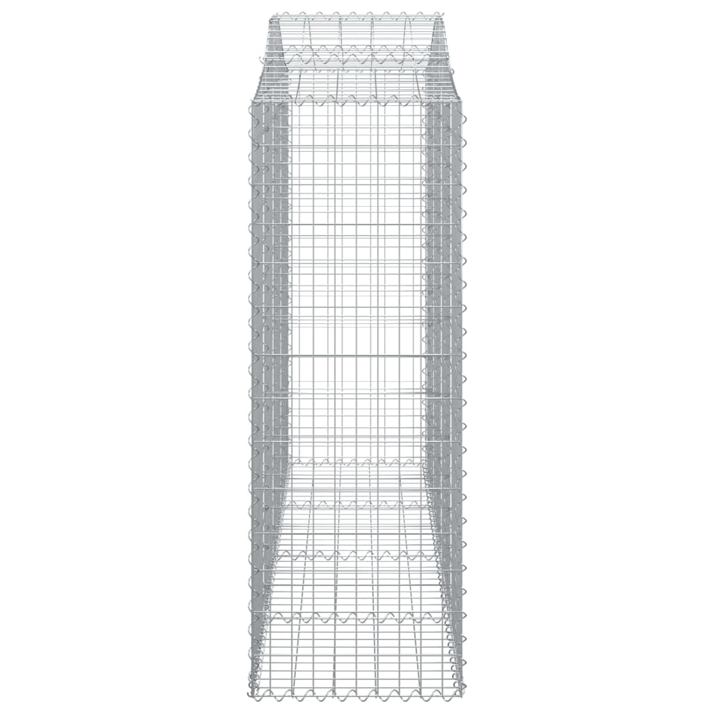 vidaXL Gabione mit Hochbogen 200x50x140/160 cm Verzinktes Eisen