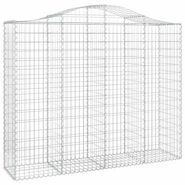 vidaXL Gabione mit Hochbogen 200x50x160/180 cm Verzinktes Eisen