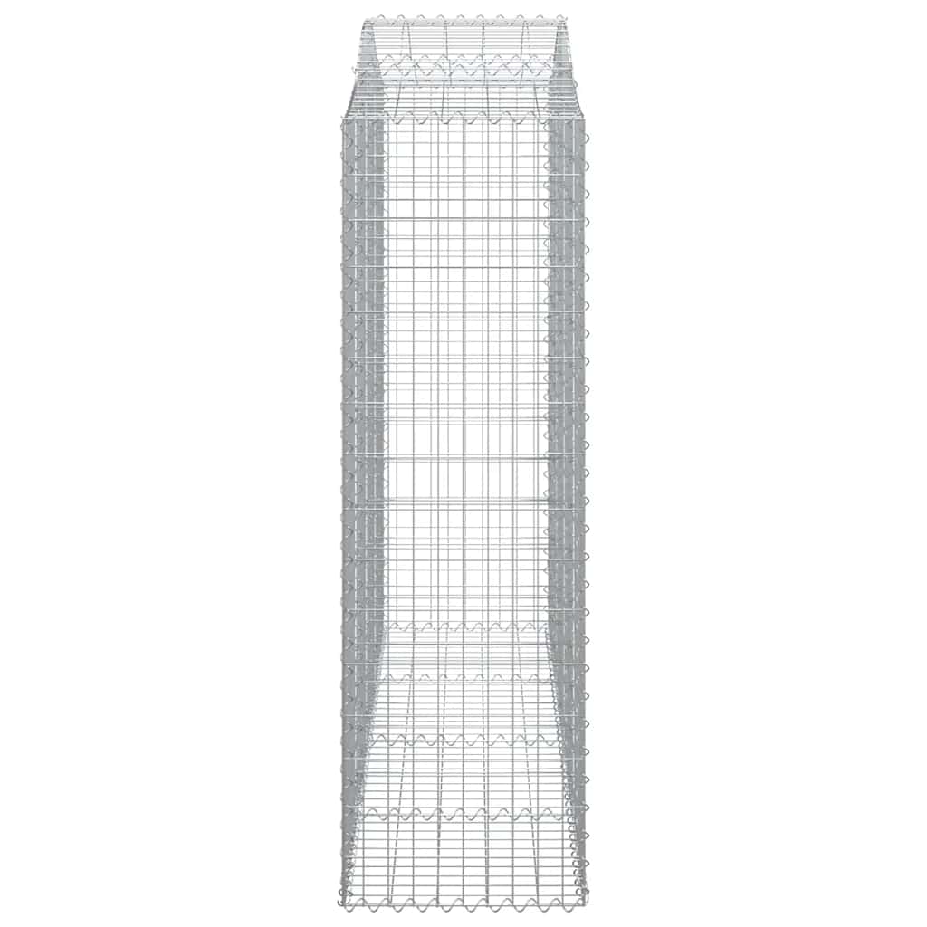 vidaXL Gabione mit Hochbogen 200x50x160/180 cm Verzinktes Eisen