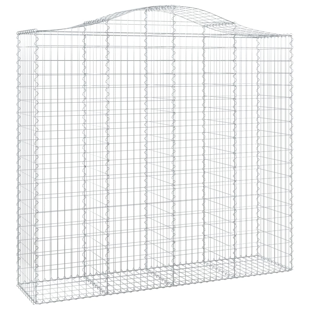 vidaXL Gabionenkorb mit Rundbogen 200x50x180/200 cm Fer galvanisé