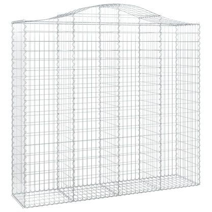 vidaXL Gabionenkorb mit Rundbogen 200x50x180/200 cm Fer galvanisé