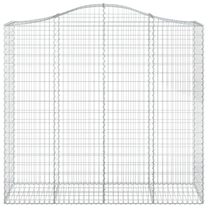 vidaXL Gabionenkorb mit Rundbogen 200x50x180/200 cm Fer galvanisé
