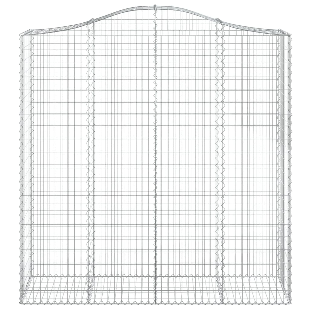 vidaXL Gabione mit Hochbogen 200x50x200/220 cm Verzinktes Eisen