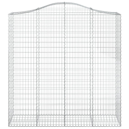vidaXL Gabione mit Hochbogen 200x50x200/220 cm Verzinktes Eisen