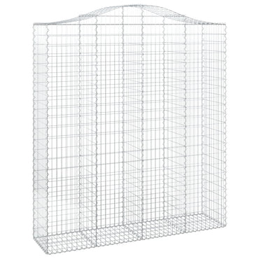 vidaXL Gabione mit Hochbogen 200x50x220/240 cm Verzinktes Eisen