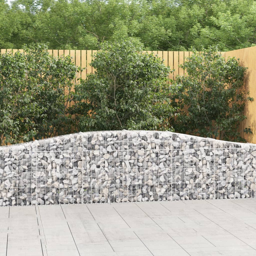 vidaXL Gabion avec arche supérieure 400x30x60/80 cm Fer galvanisé