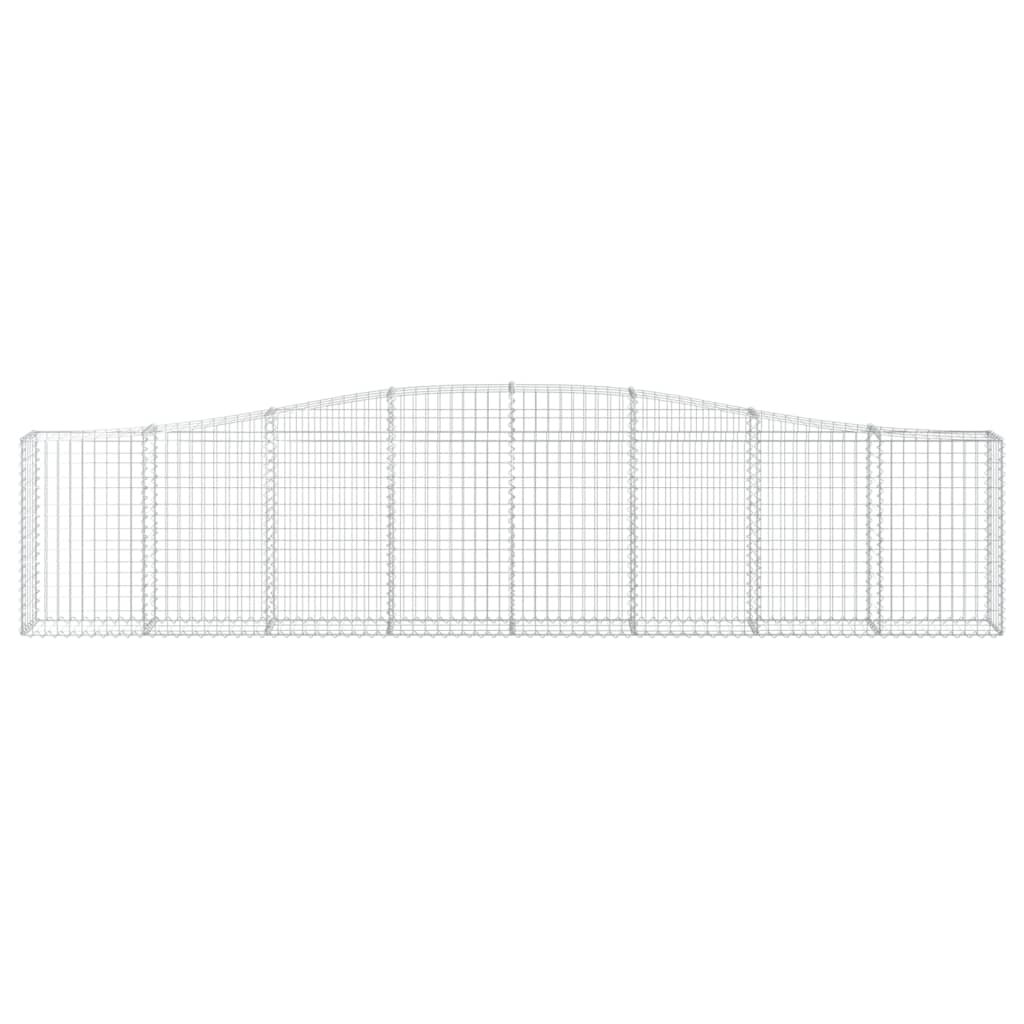 vidaXL Gabionenkorb mit hohem Bogen 400x30x80/100 cm, fer galvanisé