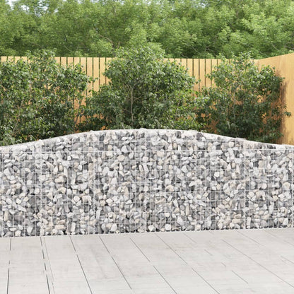 vidaXL Gabionenkorb mit hohem Bogen 400x30x80/100 cm, fer galvanisé