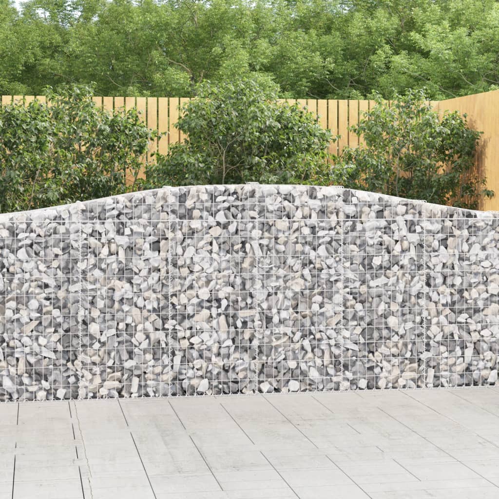 vidaXL Gabionenmauer mit Hochbogen 400 x 30 x 100/120 cm en fer galvanisé