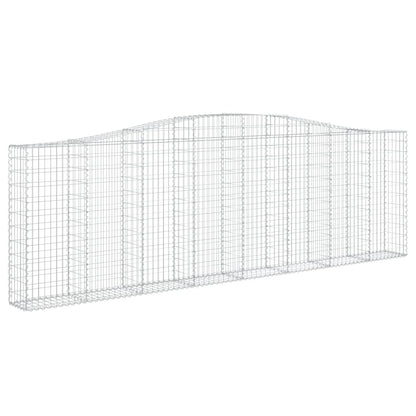 vidaXL Gabionenkorb avec arche 400x30x120/140 cm Fer galvanisé