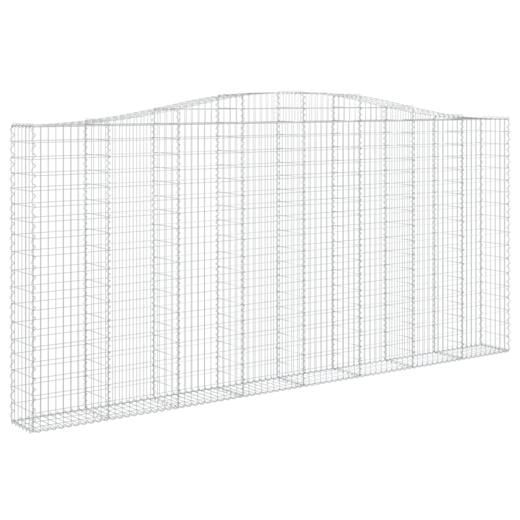 vidaXL Gabion avec arche haute 400x30x180/200 cm Fer galvanisé
