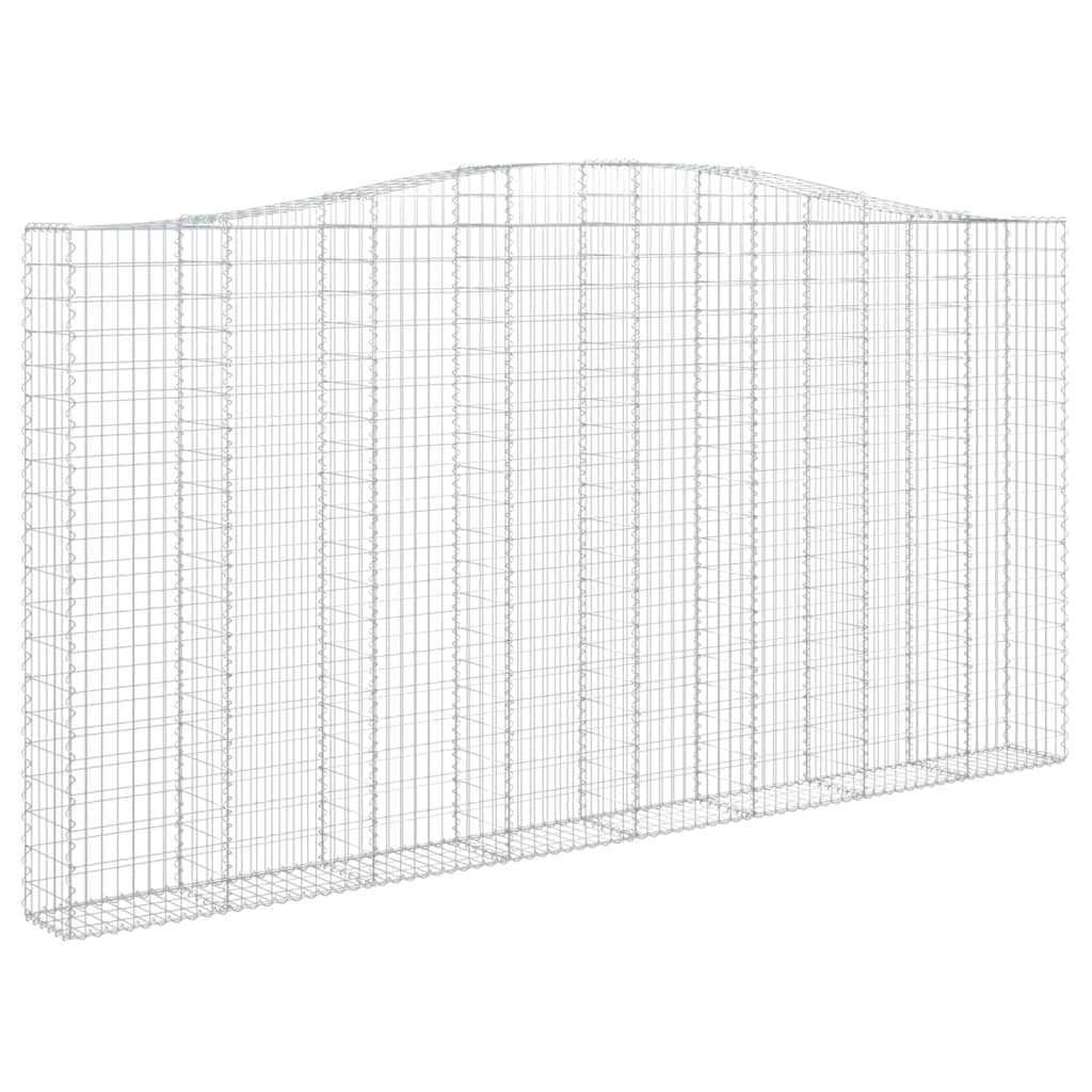 vidaXL Gabion avec arc surélevé 400x30x200/220 cm Fer galvanisé