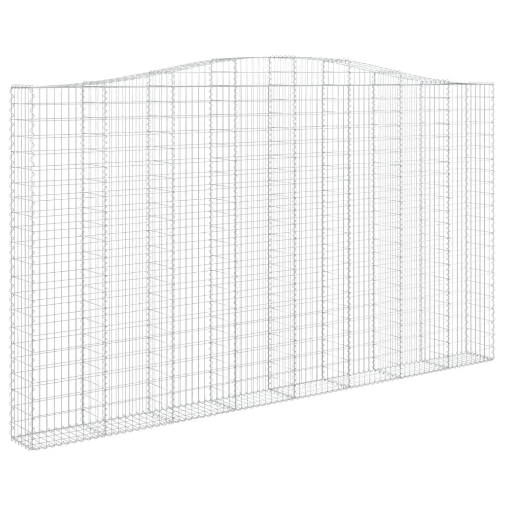vidaXL Gabion avec arche supérieure 400x30x220/240 cm Fer galvanisé