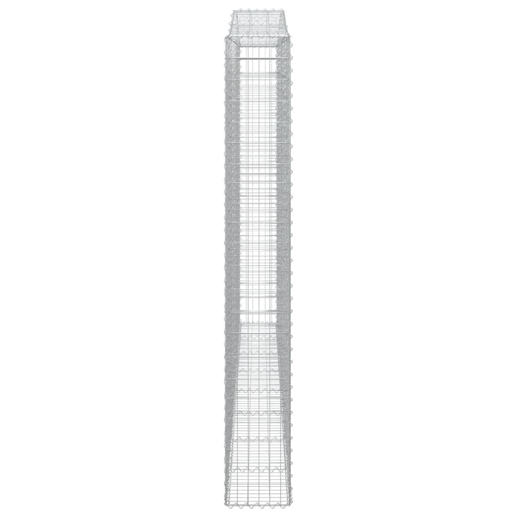 vidaXL Gabion avec arche supérieure 400x30x220/240 cm Fer galvanisé