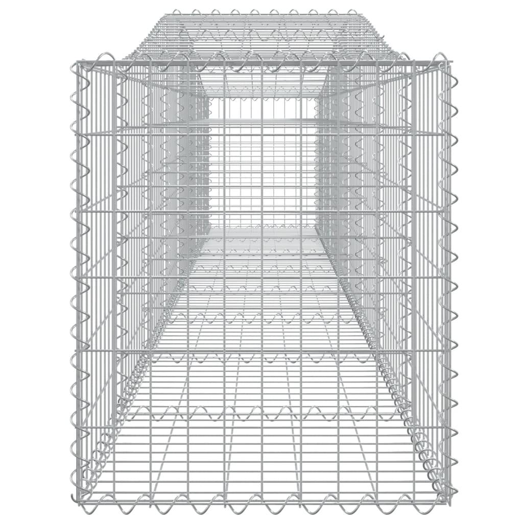 vidaXL Gabionenkorb avec arche 400x50x60/80 cm Fer galvanisé