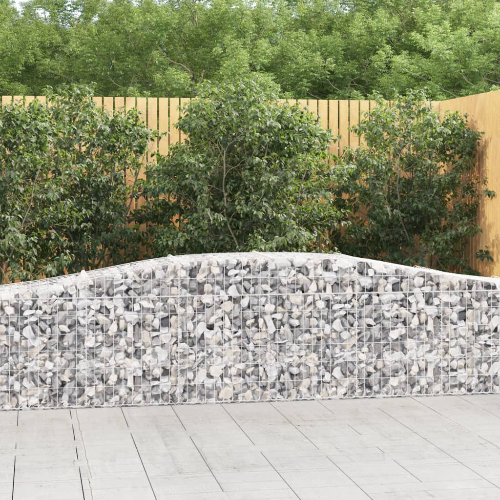 vidaXL Gabionenkorb avec arche 400x50x60/80 cm Fer galvanisé