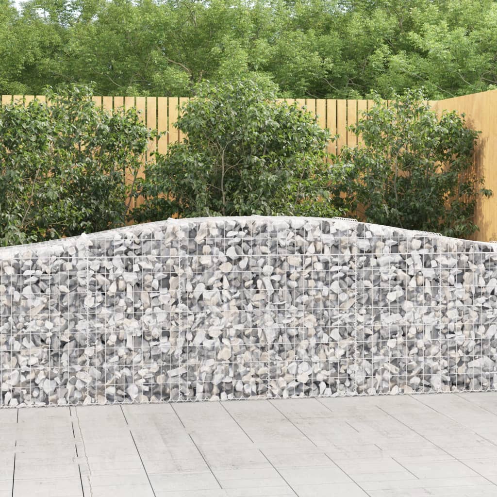 vidaXL Gabionenkorb mit Hochbogen 400x50x80/100 cm en fer galvanisé