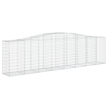 vidaXL Gabionenwand mit hohem Bogen 400x50x100/120 cm, fer galvanisé
