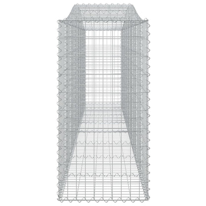 vidaXL Gabionenwand mit hohem Bogen 400x50x100/120 cm, fer galvanisé