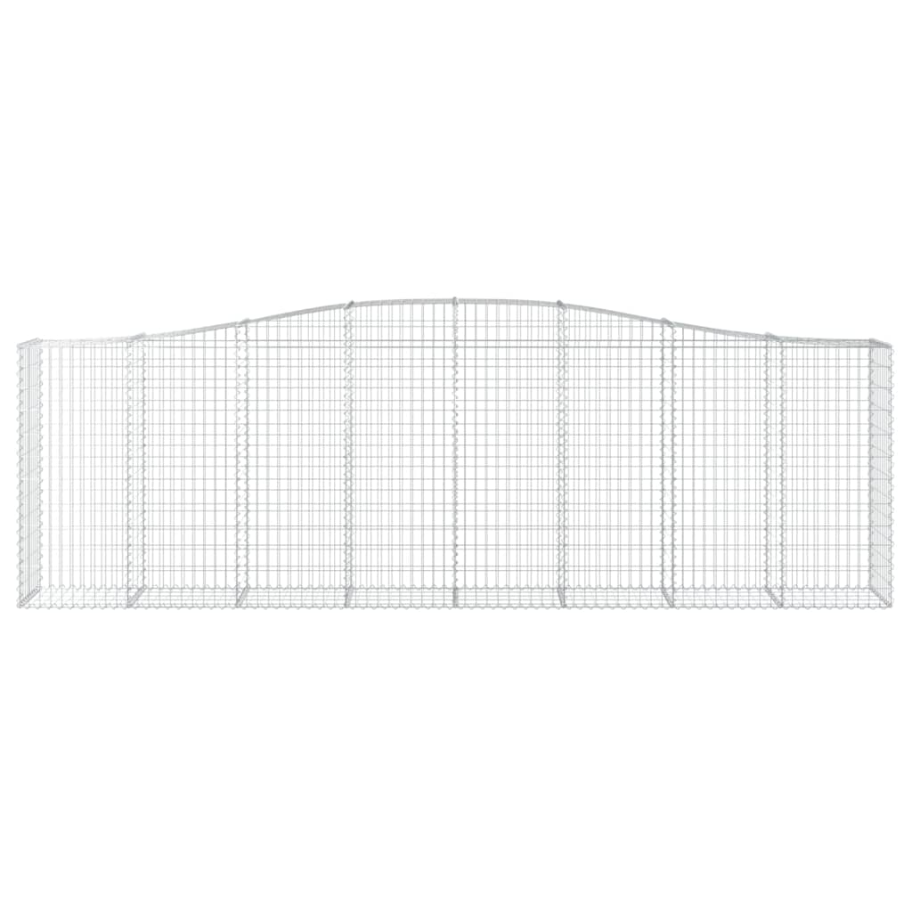 vidaXL Gabionenmauer mit Bogen 400x50x120/140 cm, en fer galvanisé