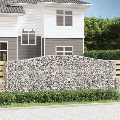 vidaXL Gabionenkorb mit Rundbogen 400x50x140/160 cm Fer Galvanisé