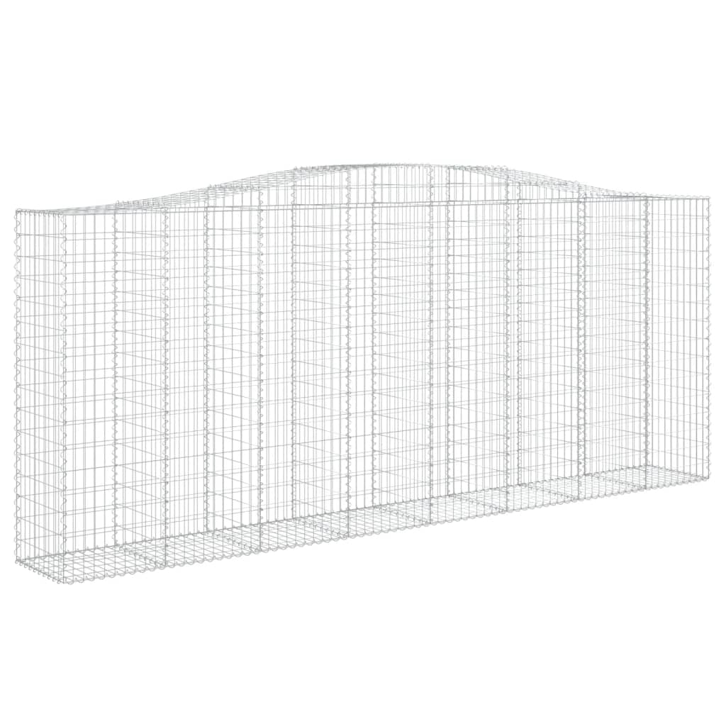 vidaXL Gabionenwand mit hohem Bogen, 400x50x160/180 cm, en fer galvanisé
