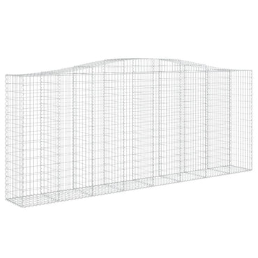 vidaXL Gabionenwand mit hohem Bogen, 400x50x160/180 cm, en fer galvanisé