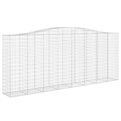 vidaXL Gabionenwand mit hohem Bogen, 400x50x160/180 cm, en fer galvanisé