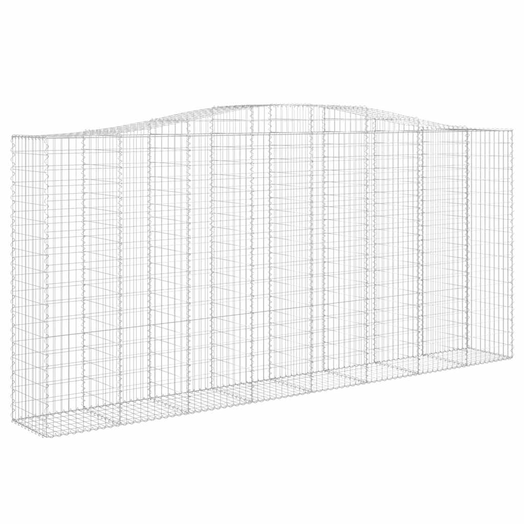 vidaXL Gabione mit Hochbogen 400x50x180/200 cm Verzinktes Eisen