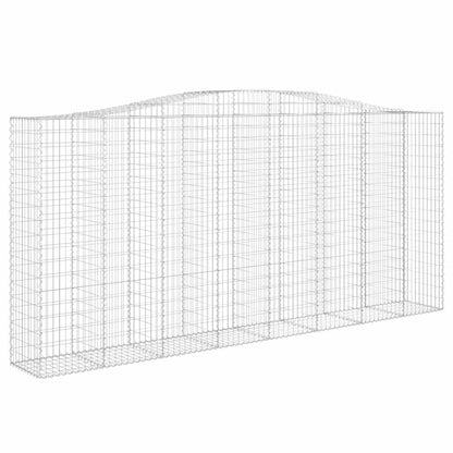 vidaXL Gabione mit Hochbogen 400x50x180/200 cm Verzinktes Eisen