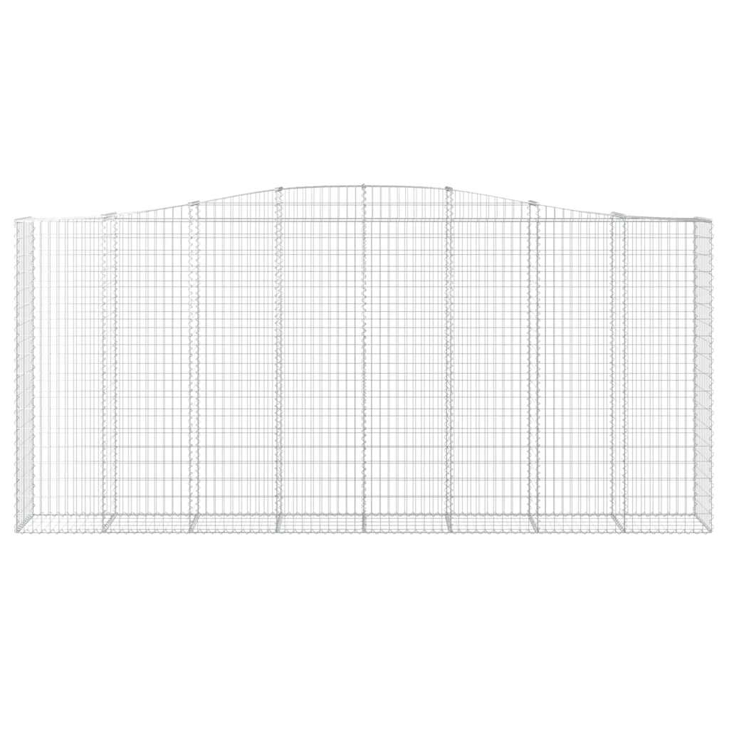 vidaXL Gabione mit Hochbogen 400x50x180/200 cm Verzinktes Eisen