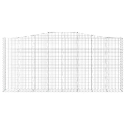 vidaXL Gabione mit Hochbogen 400x50x180/200 cm Verzinktes Eisen