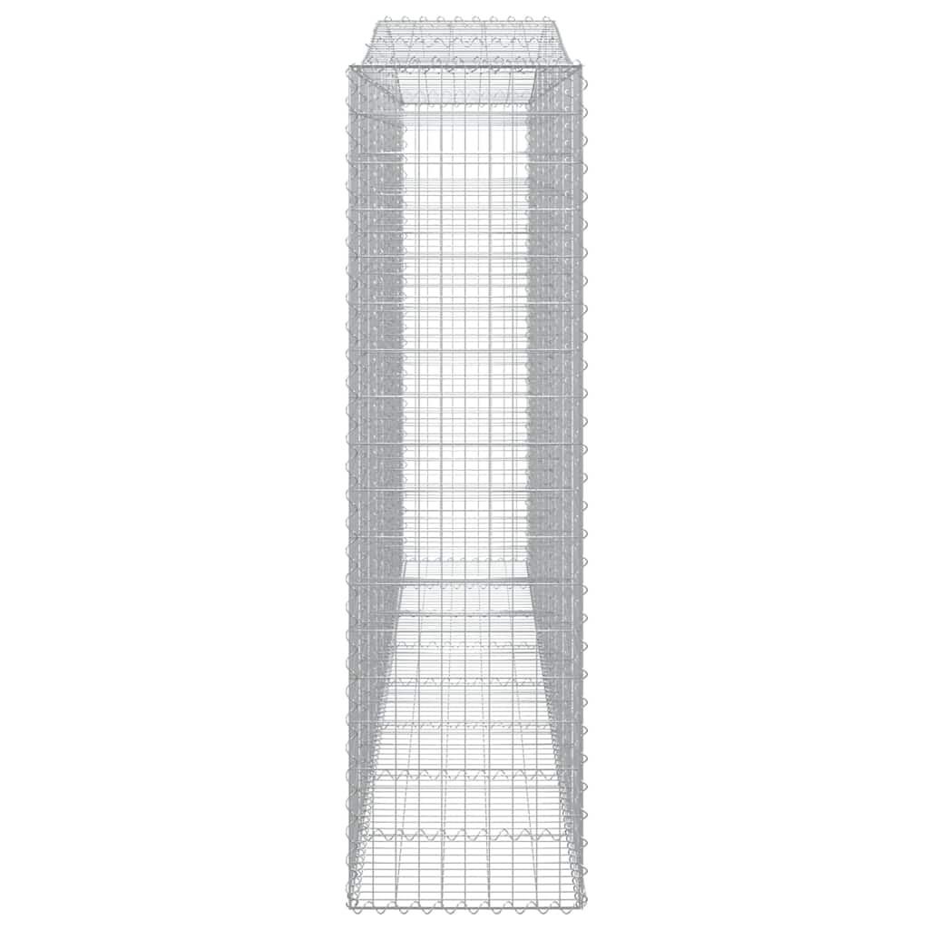vidaXL Gabione mit Hochbogen 400x50x180/200 cm Verzinktes Eisen