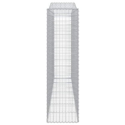vidaXL Gabione mit Hochbogen 400x50x180/200 cm Verzinktes Eisen