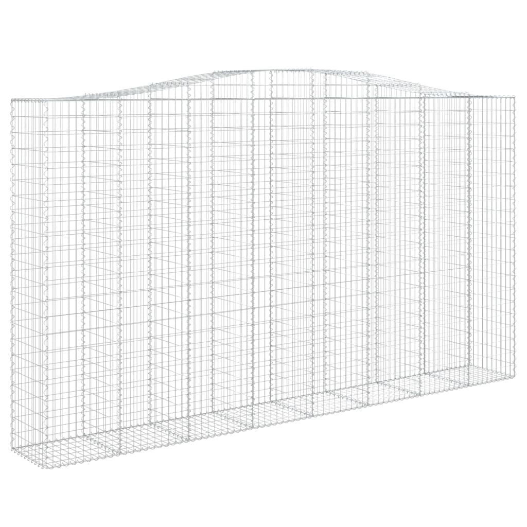 vidaXL Gabionenkorb avec arche 400x50x220/240 cm Fer Galvanisé