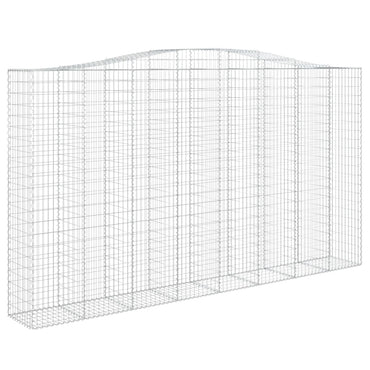 vidaXL Gabionenkorb avec arche 400x50x220/240 cm Fer Galvanisé