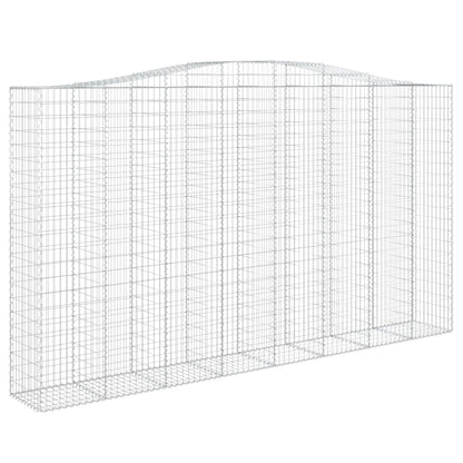 vidaXL Gabionenkorb avec arche 400x50x220/240 cm Fer Galvanisé