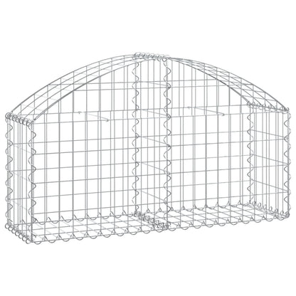 vidaXL Gabione mit Hochbogen 100x30x40/60 cm Verzinktes Eisen