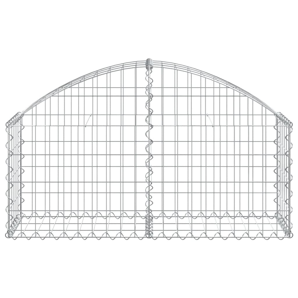 vidaXL Gabione mit Hochbogen 100x30x40/60 cm Verzinktes Eisen
