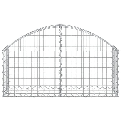 vidaXL Gabione mit Hochbogen 100x30x40/60 cm Verzinktes Eisen