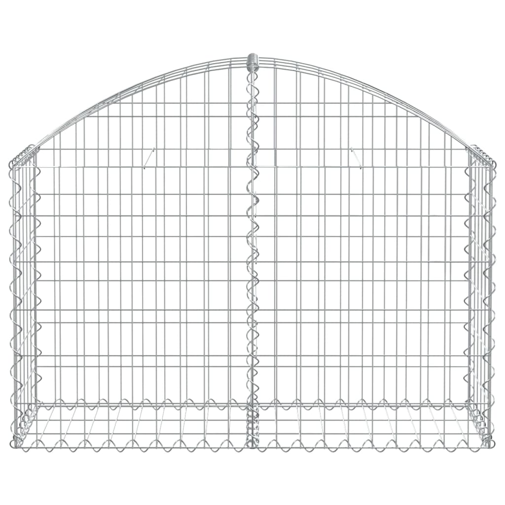 vidaXL Gabione mit Hochbogen 100x30x60/80 cm Verzinktes Eisen