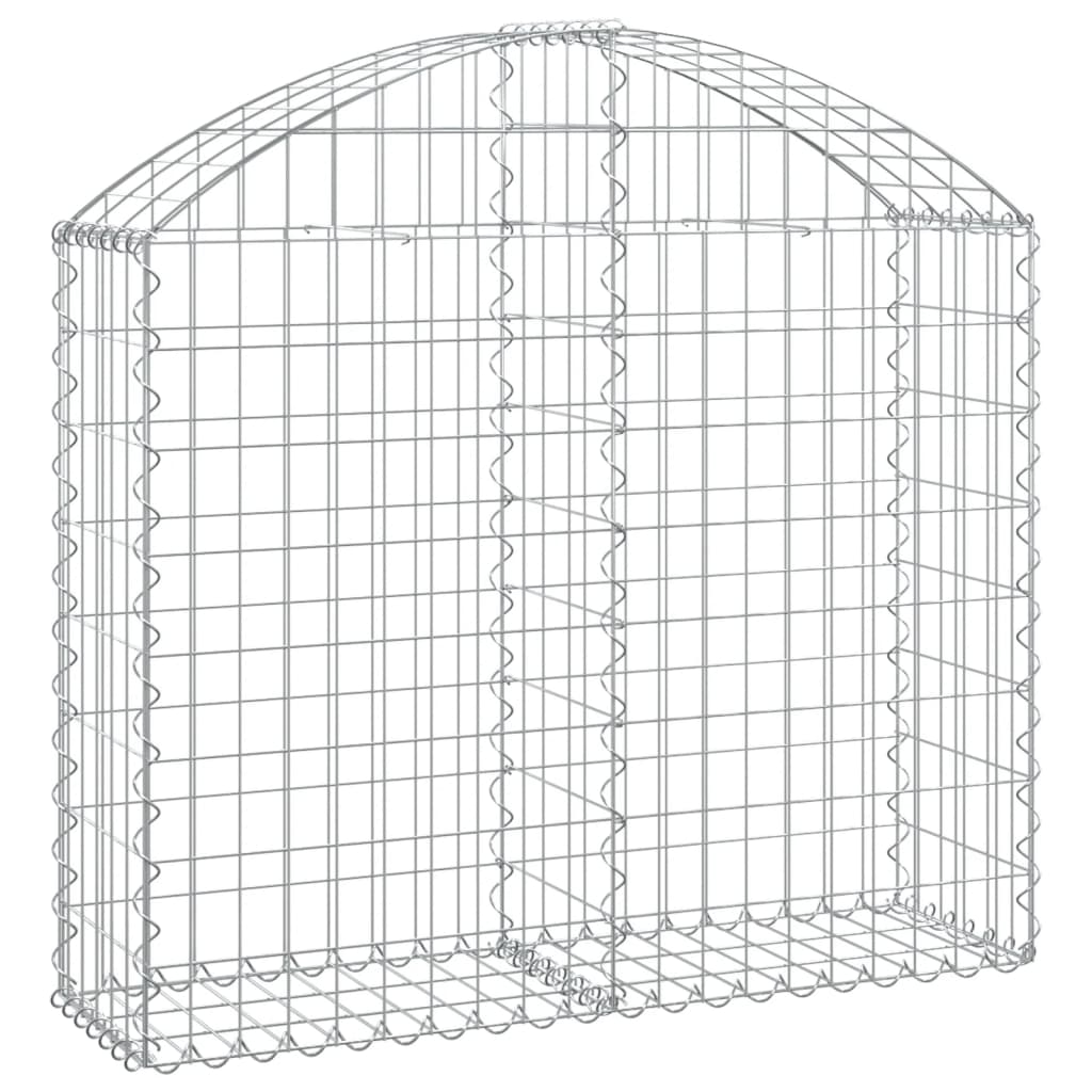 vidaXL Gabionenkorb mit Hochbogen 100x30x80/100 cm en fer galvanisé
