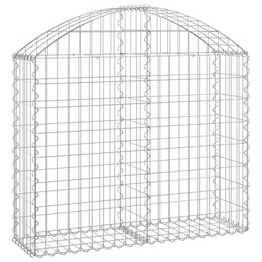 vidaXL Gabione mit Hochbogen 100x30x80/100 cm Verzinktes Eisen