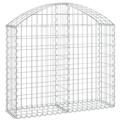 vidaXL Gabionenkorb mit Hochbogen 100x30x80/100 cm en fer galvanisé