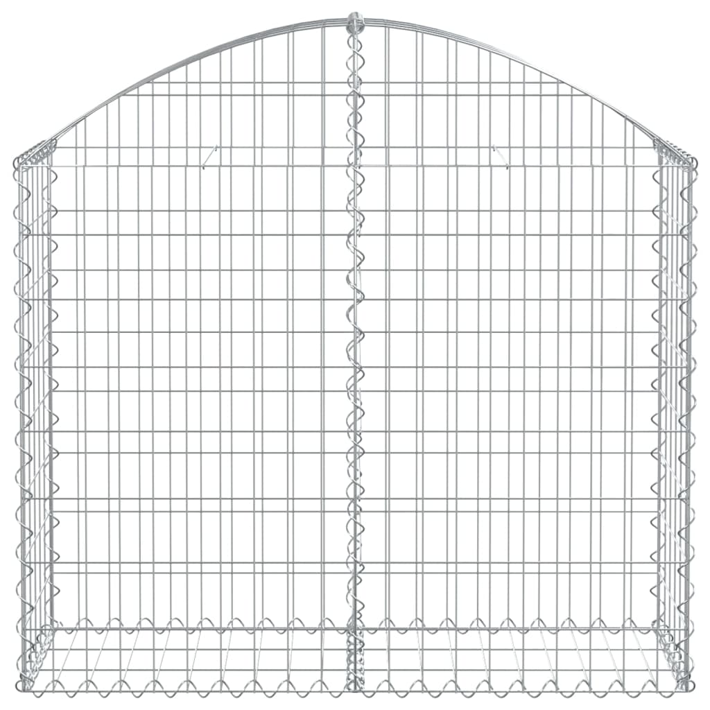 vidaXL Gabionenkorb mit Hochbogen 100x30x80/100 cm en fer galvanisé