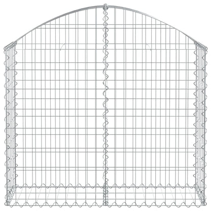 vidaXL Gabionenkorb mit Hochbogen 100x30x80/100 cm en fer galvanisé