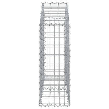 vidaXL Gabionenkorb mit Hochbogen 100x30x80/100 cm en fer galvanisé