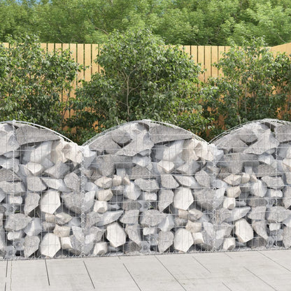 vidaXL Gabionenkorb mit Hochbogen 100x30x80/100 cm en fer galvanisé