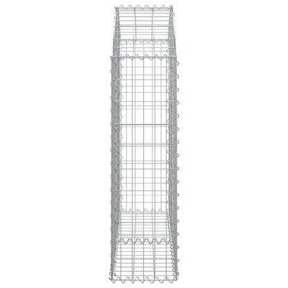 vidaXL Gabion en arc 100x30x100/120 cm Fer galvanisé